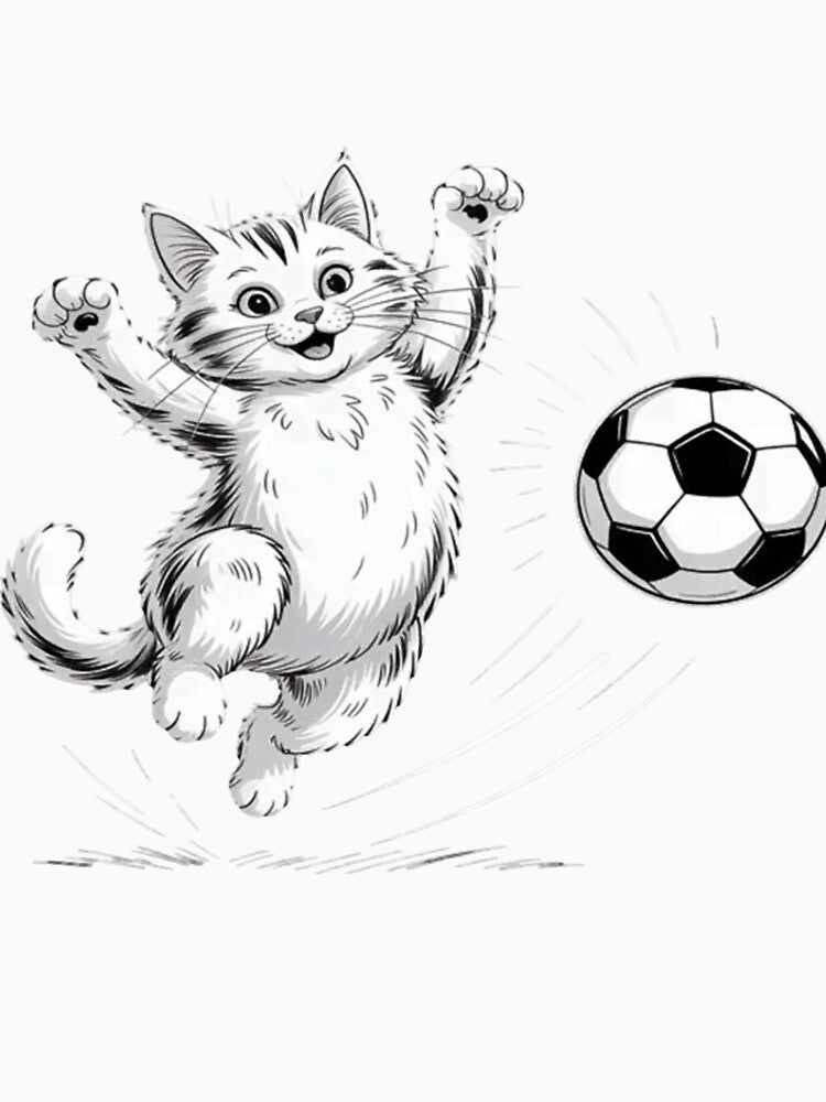Funny Cat Soccer Ball Sports Lover Player by JosephMelendez6