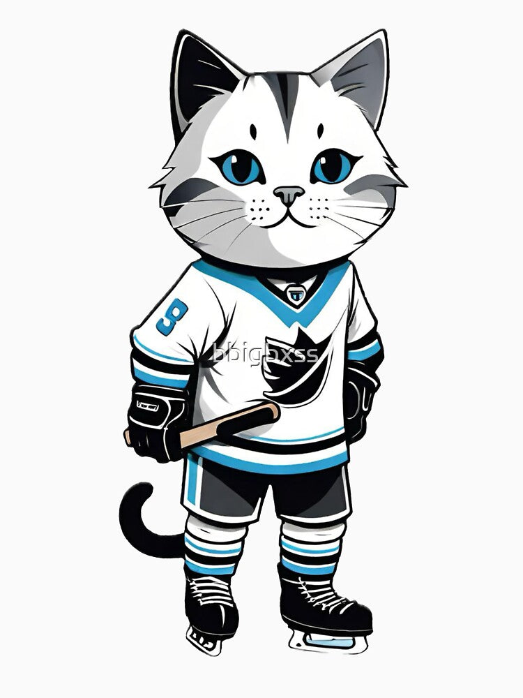 Cat playing hockey by bbigbxss