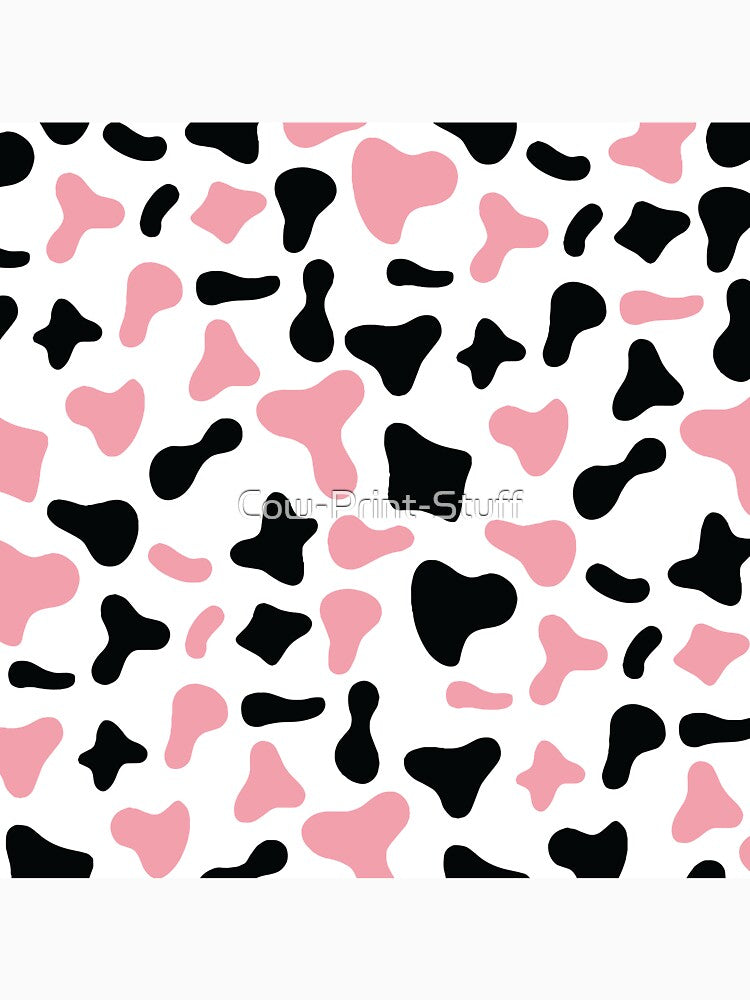 Black Pink Cow Pattern on White Cow | Holstein Cow Pattern by Cow-Print-Stuff