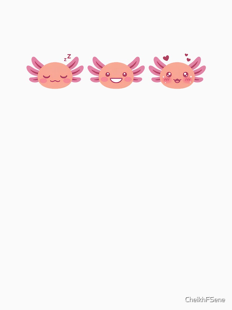 Cute Axolotl Smiling Face — Minimalist Kawaii Flat Sticker Design by Velustro Shop