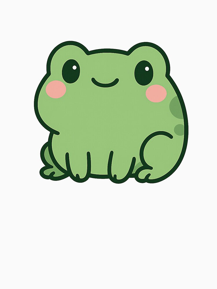 Cute Kawaii Frog | Adorable Green Frog Cartoon Sticker by GoldenDreamGallery