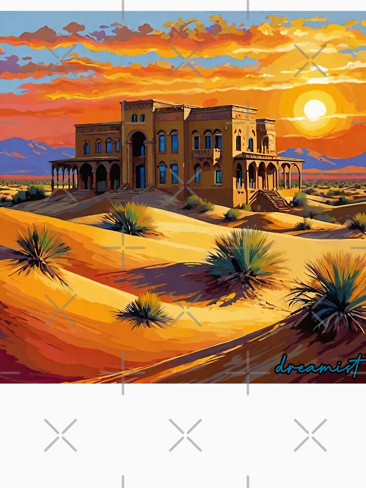 Desert Sunset – Surreal Mansion in the Sands by DreamistStore