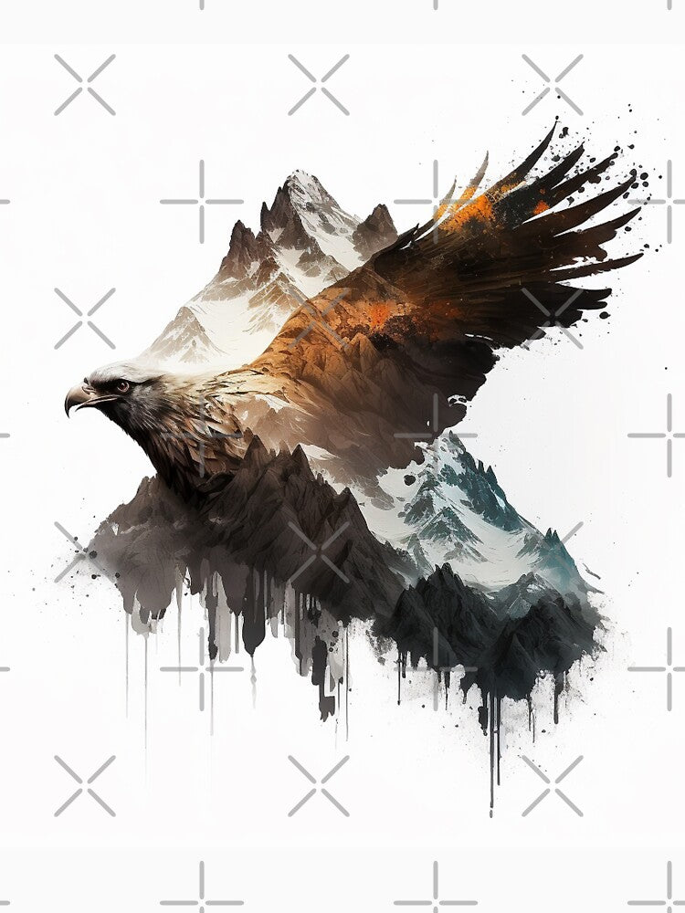 An eagle flying over a mountain range by klimov0101