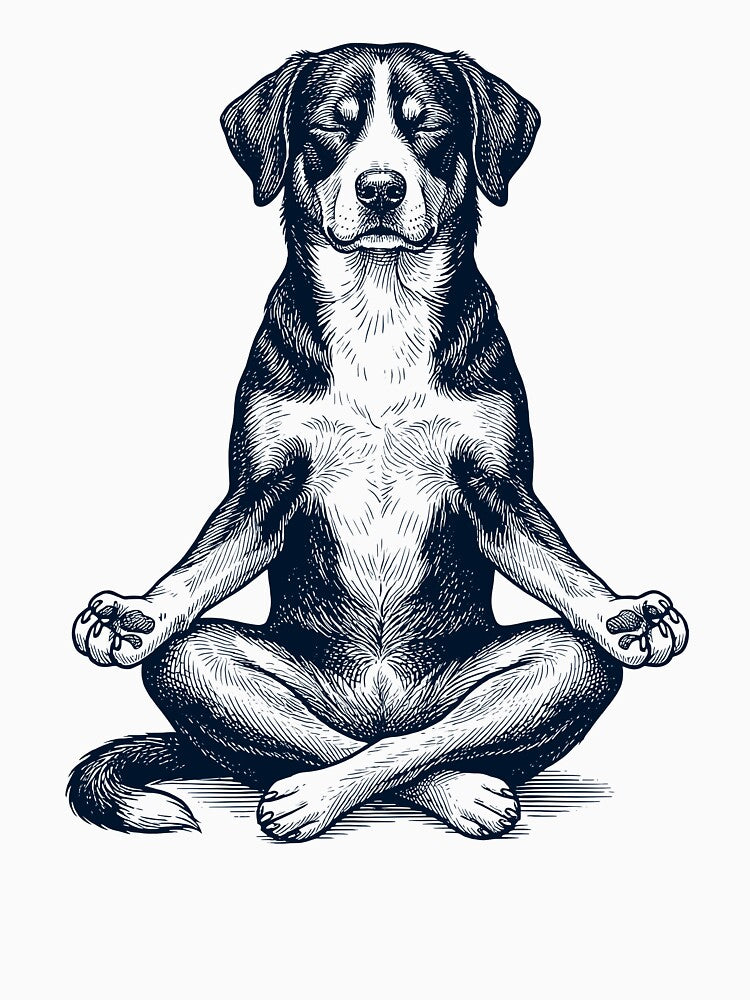 Vintage Entlebucher Mountain Dog Yoga Lotus Meditation Dog Lover by DoodleTortle