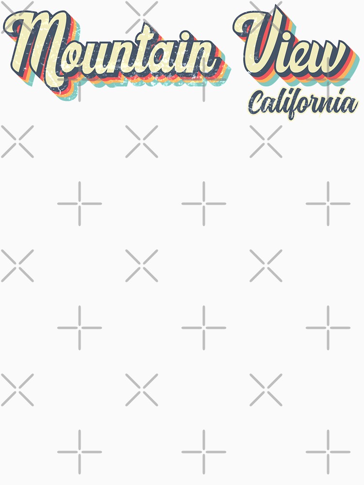 Mountain View City California Retro Vintage 70s rainbow by Teelogic