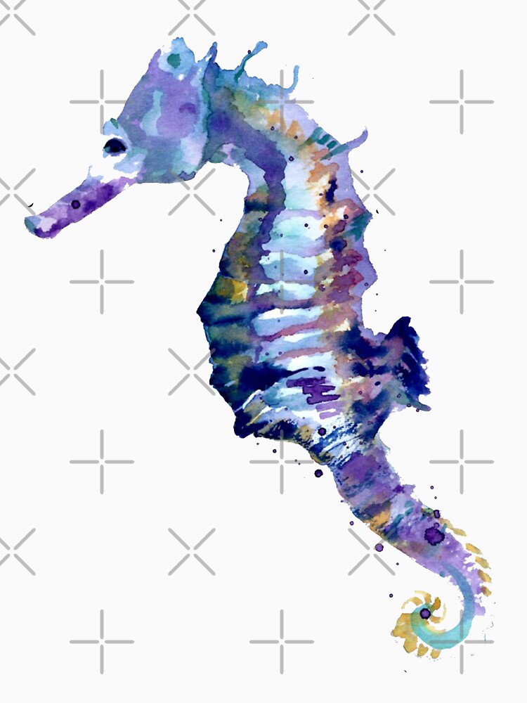 Watercolor Seahorse by megsiev