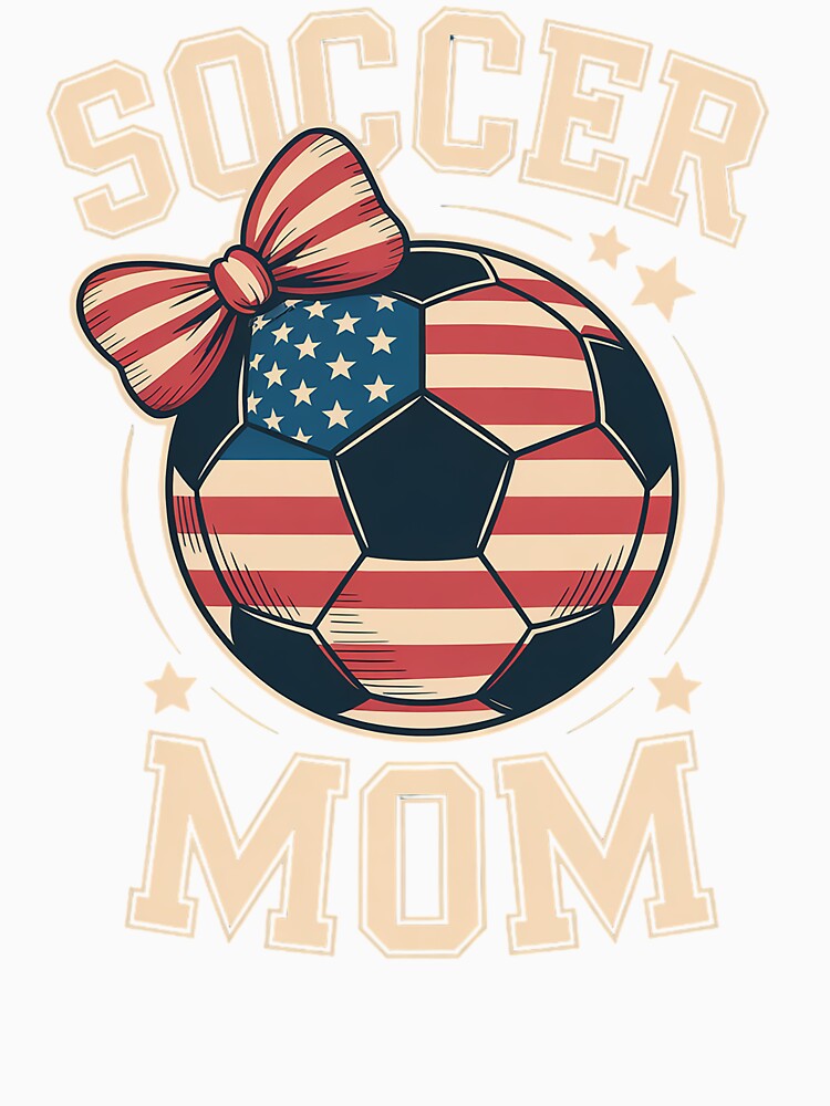Soccer Mom USA Flag All American Mother Day by BlassmausArt