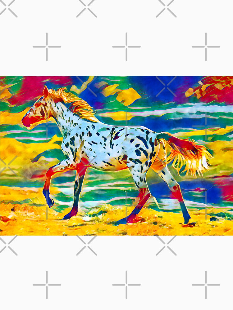 Colorful appaloosa horse walking – digital painting by NickoPrints
