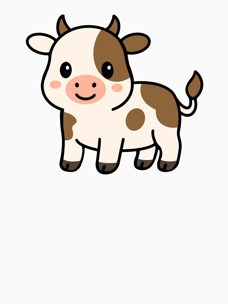Cute Cartoon Cow With Brown Spots by WildlifeDoodle