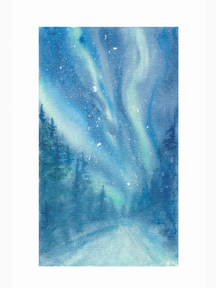 Romantic Perseid Shower in the Winter Forest at Night by artshop77