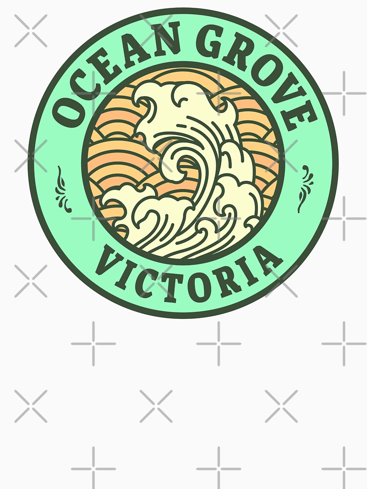 Ocean Grove Waves Retro Badge by modeoftravel