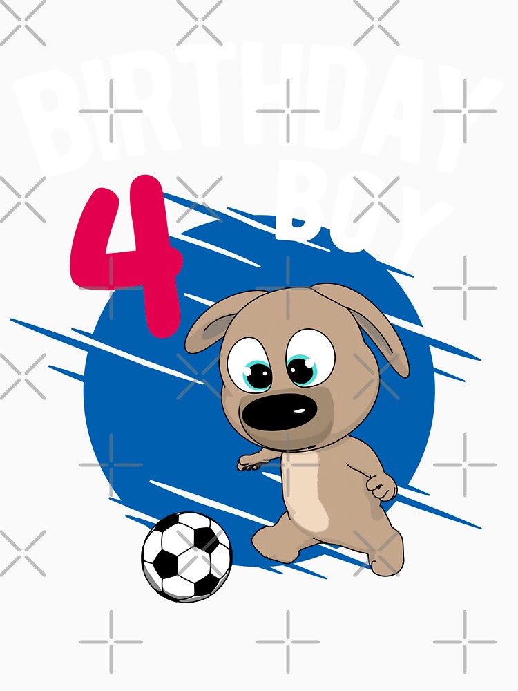 Birthday Boy 4 Years - Pup Soccer by onicon