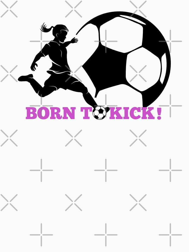 Female soccer player kicking girl silhouette / born to kick by portrait4you