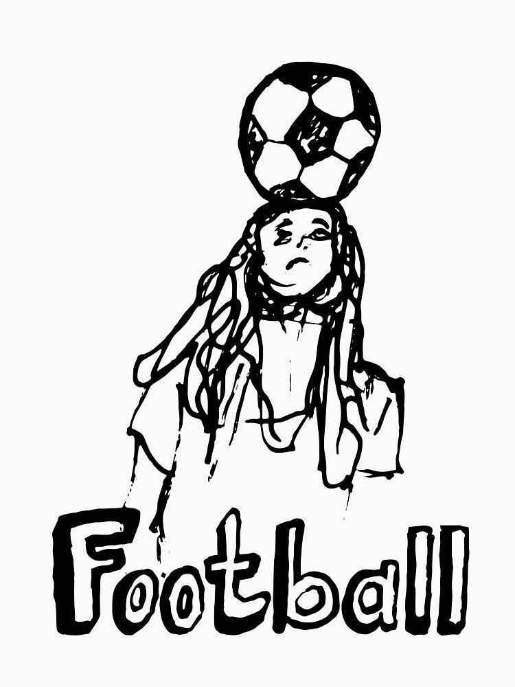 Hand-Drawn Football Blacke and White Sketch Art by E20STUDIO
