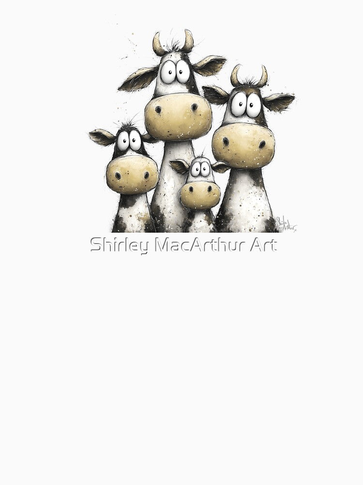 CoW PRiNT, ANiMaL PRiNT ' Family of Moos ' BY SHiRLeY MacARTHuR by Shirley MacArthur Art
