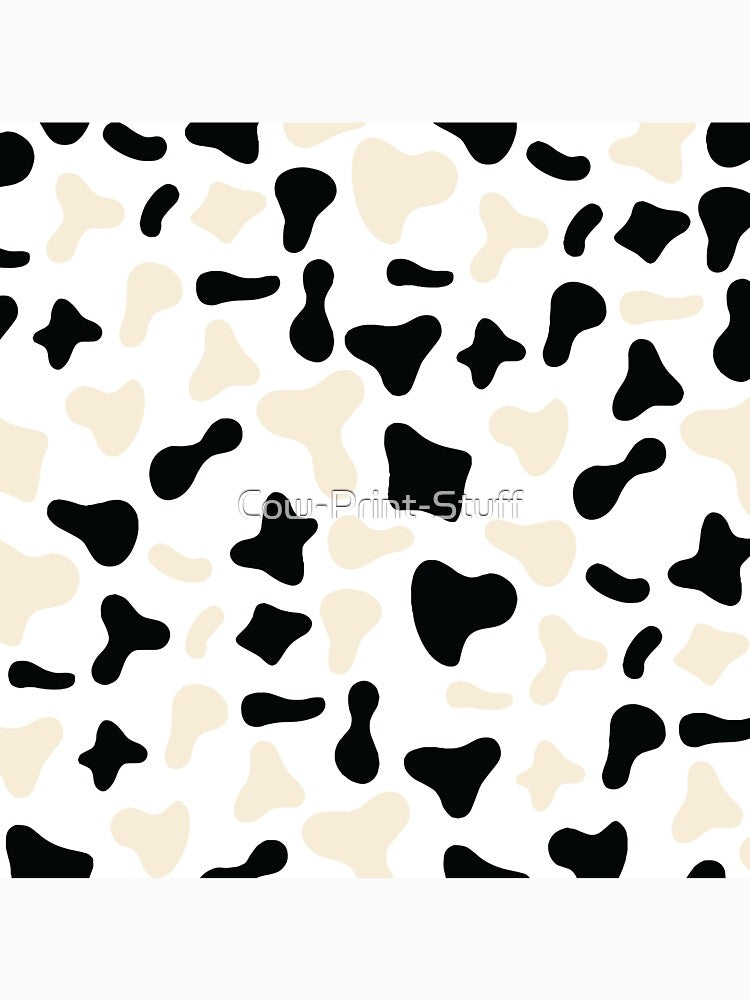 Black Cream Cow Pattern on White Cow | Holstein Cow Pattern by Cow-Print-Stuff