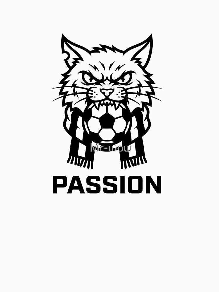 Angry Street Cat Soccer Passion Premium Sticker by Mr-wow