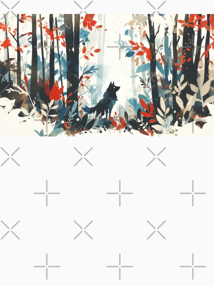 Silent Wolf in Autumn Forest by Dusk Atelier
