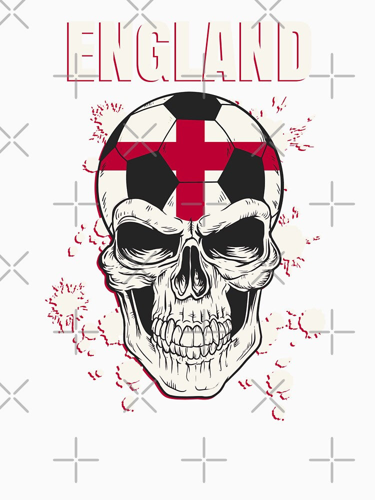 England Ball Soccer Player English Flag UK Skull by anziehend