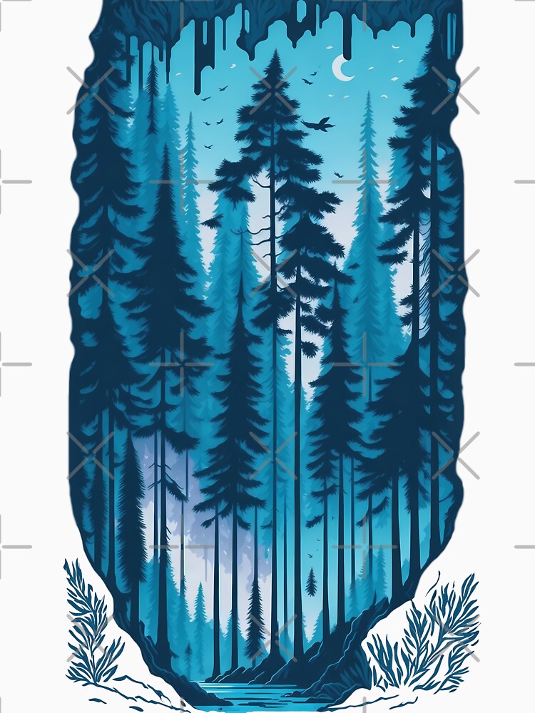 Kopie von A pine forest landscape magical, enchanted, fairy tail by craftyartsdigi