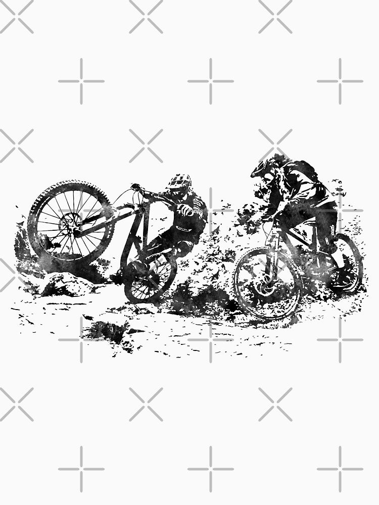 Mountain biking couple by Rosaliartbook