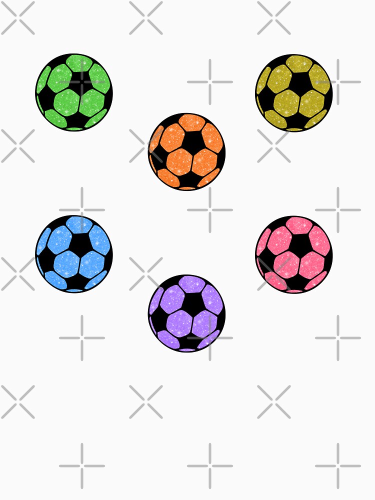 Colorful Preppy Glitter Soccer Ball Set Pack by wonderxwander