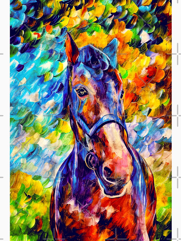 Colorful portrait of a friendly horse -  digital painting by NickoPrints