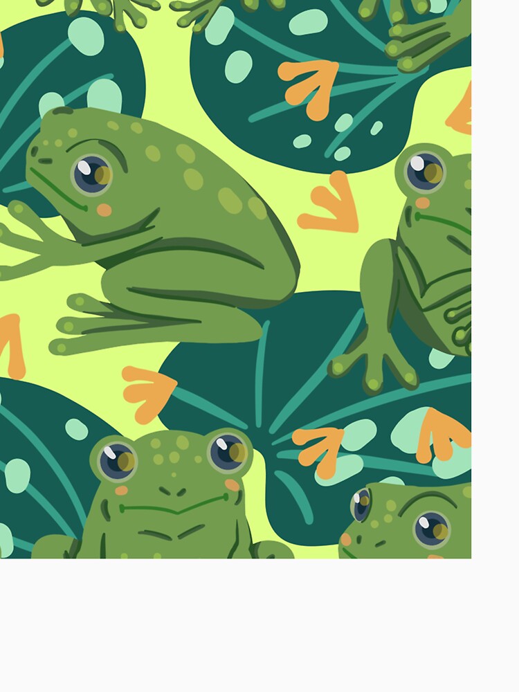 Cute Frog Water Lily Leaves Pattern by Wilkinson39