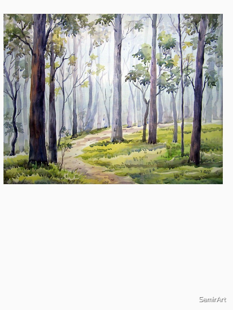 Forest-Watercolor on Paper Painting by SamirArt