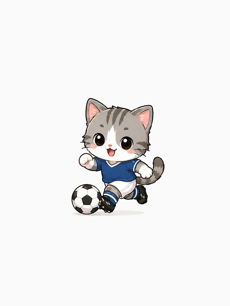 Cute Soccer Cat Playing Football by  Cat Lady