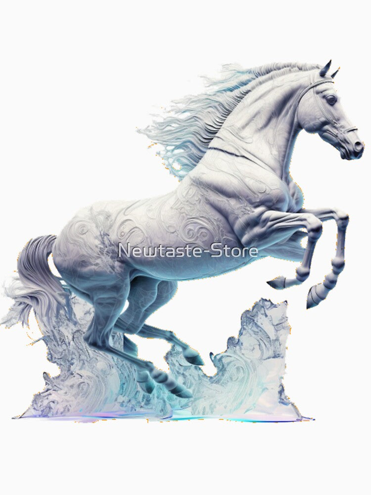 Elegant white horse by Newtaste-Store