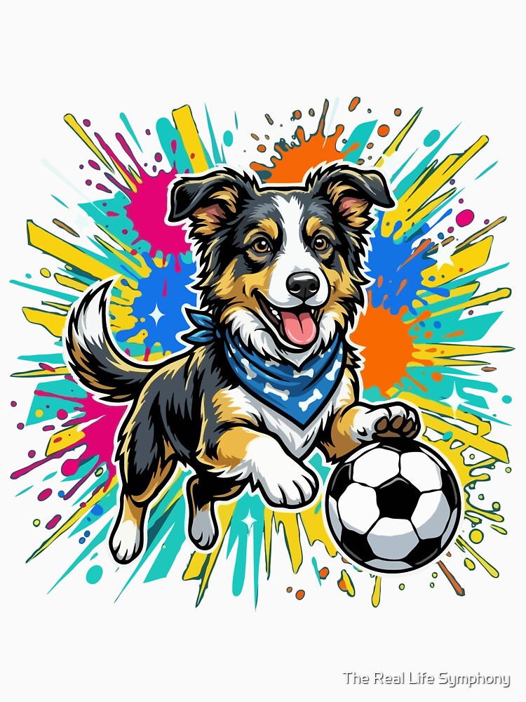 Border Collie Soccer Dog – Cute Football Puppy Gift for Dog Lovers by The Real Life Symphony