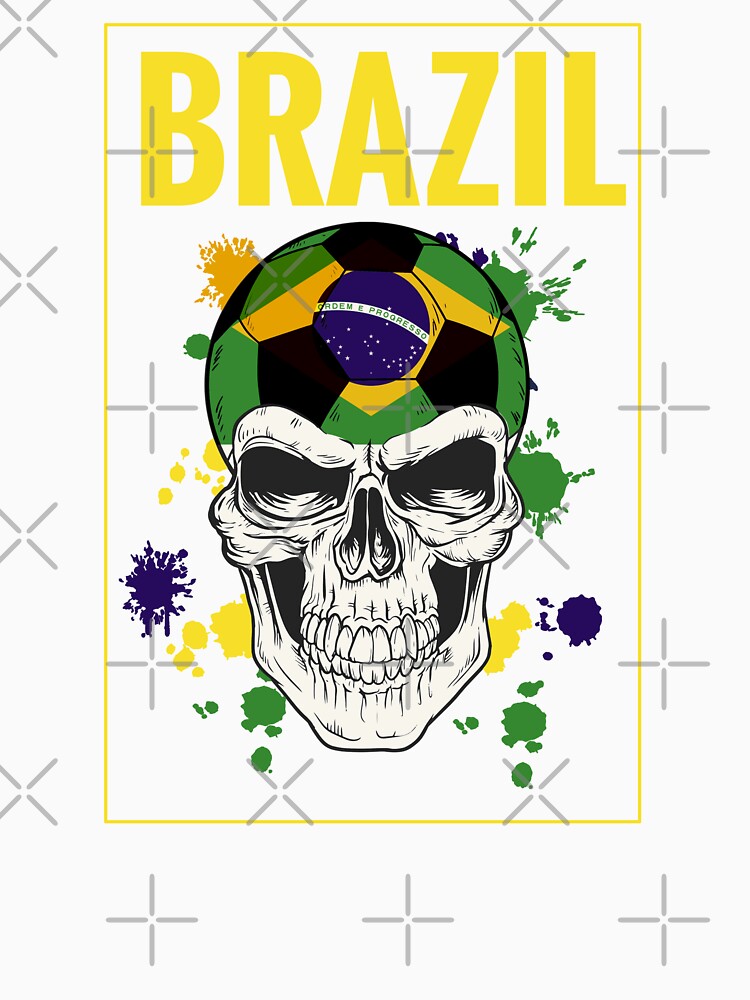 Brazilian Soccer Player Brasilia Skull Football by anziehend