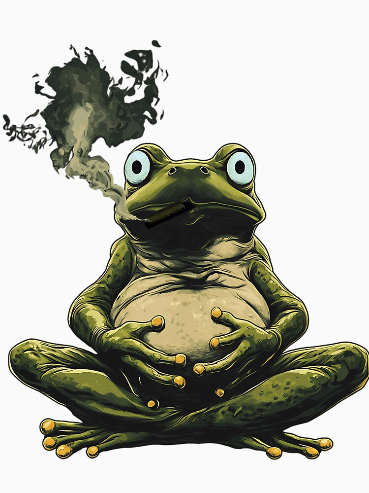Funny Smoking Frog Meme Lazy Vibes Gift by KlaudiaHertzog