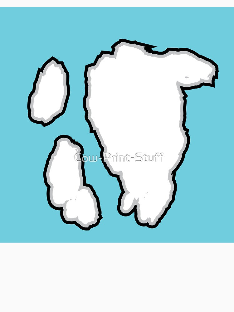 Big White Cow Pattern | Light Blue Cowhide Pattern by Cow-Print-Stuff