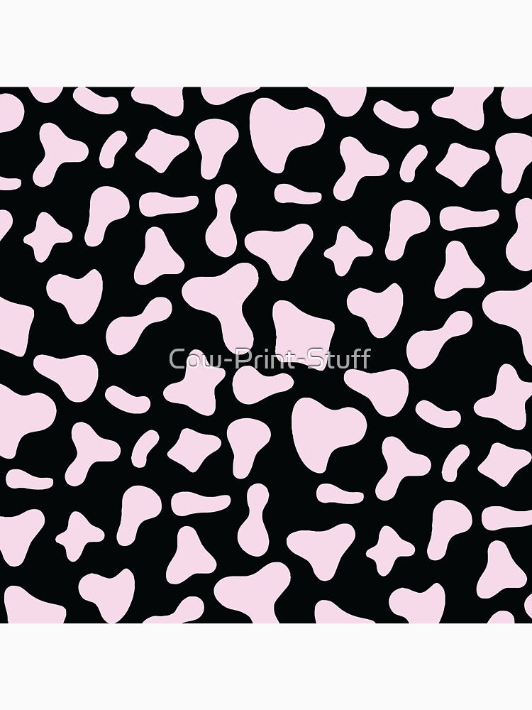Pink Cow Pattern on Black Cow | Holstein Cow Pattern by Cow-Print-Stuff