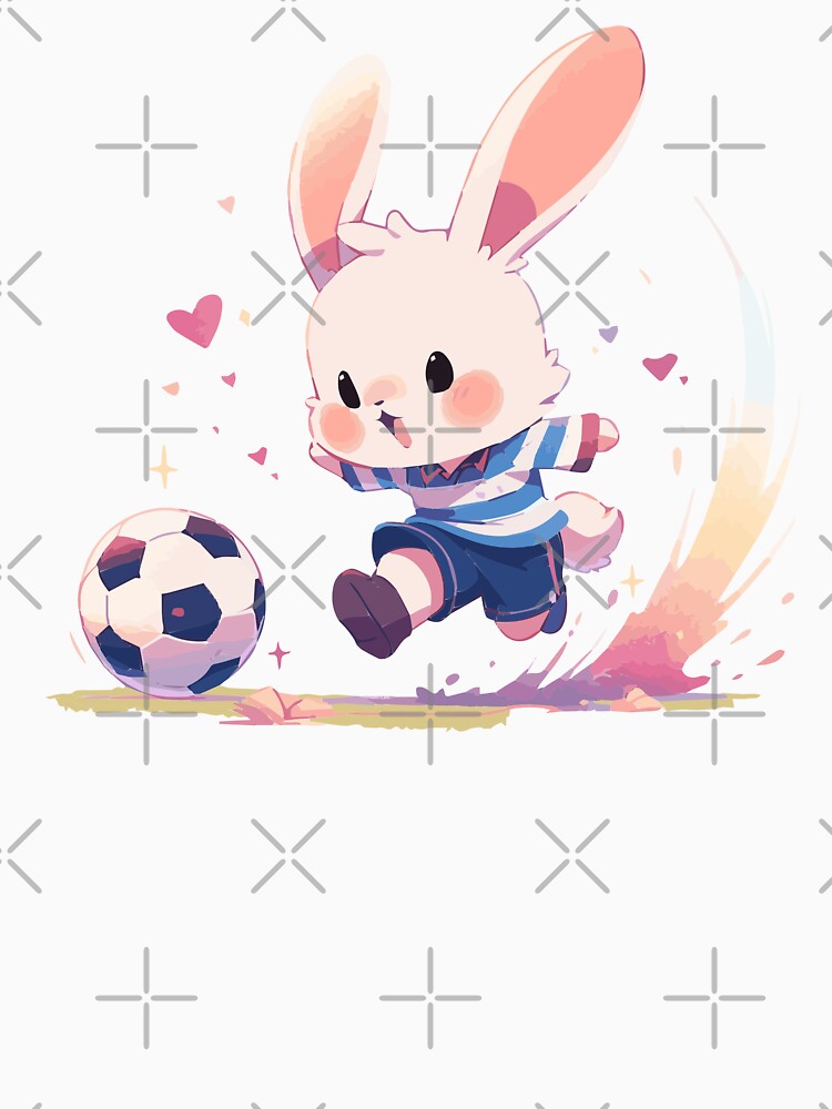 Energetic rabbit loving football by etherElric