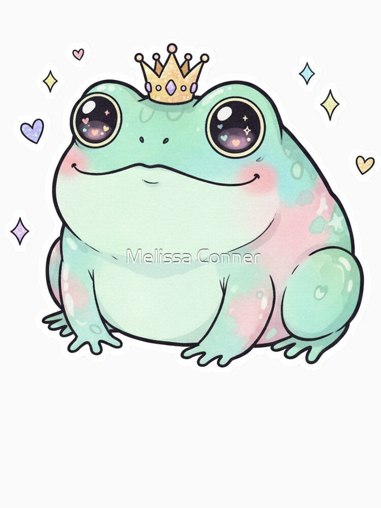 Cute Kawaii Style Frog King by Melissa Conner