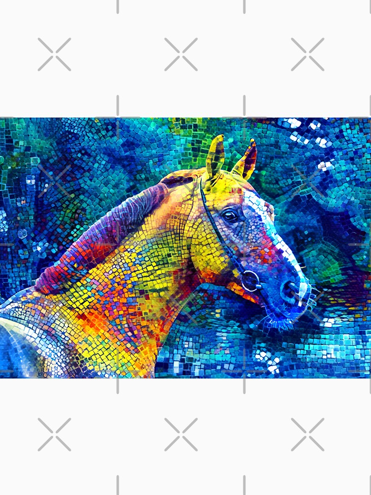 Orlov Trotter horse portrait – colorful mosaic by NickoPrints