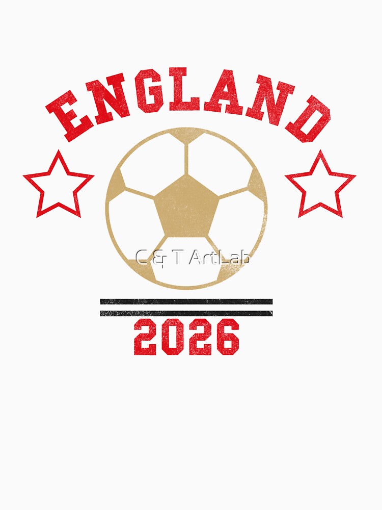 England — Vintage Soccer Tee by C & T ArtLab
