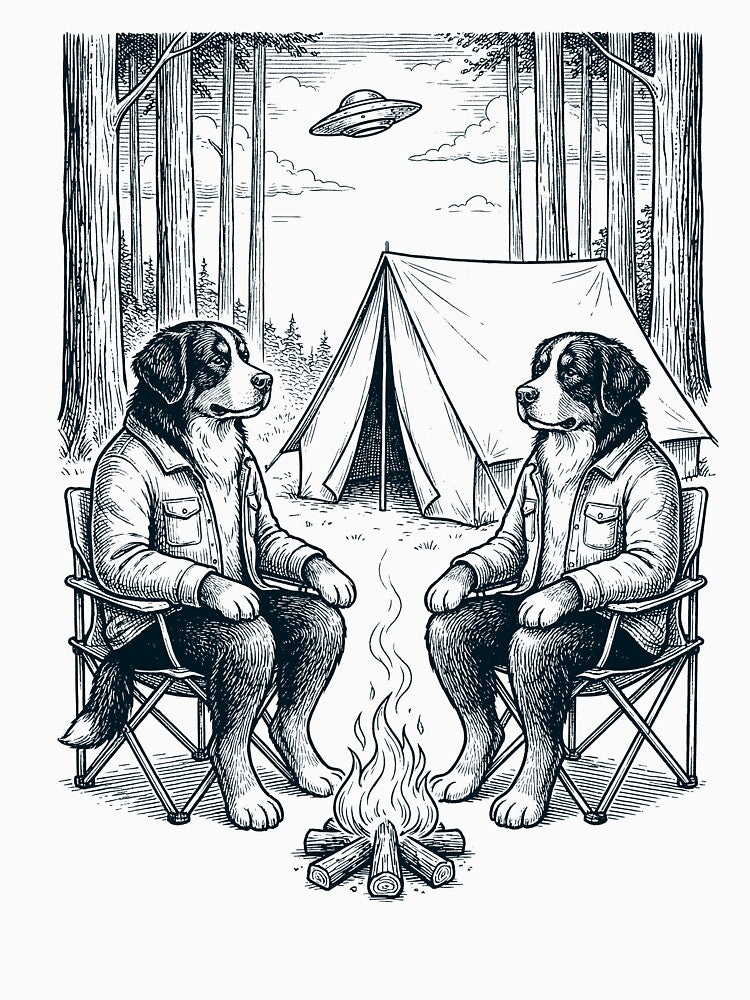 Vintage Bernese Mountain Dog Camping UFO Dog Mom Dad Lover by TerryConnells
