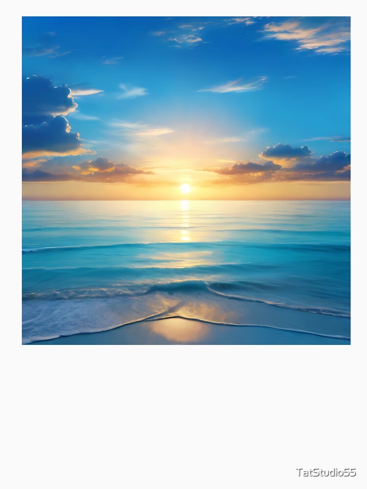 Clean and Blue Sky A Sunrise Over A Tranquil Ocean - 3 by TatStudio55