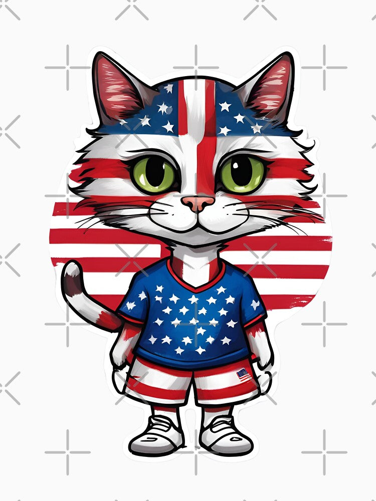 USA Sports Team: a Cat wearing colours of American Flag D12 by PerfectDay2Play