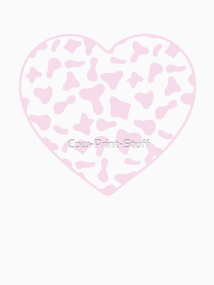 Pink Cow Pattern on White Cowhide | White Cow Skin Heart by Cow-Print-Stuff
