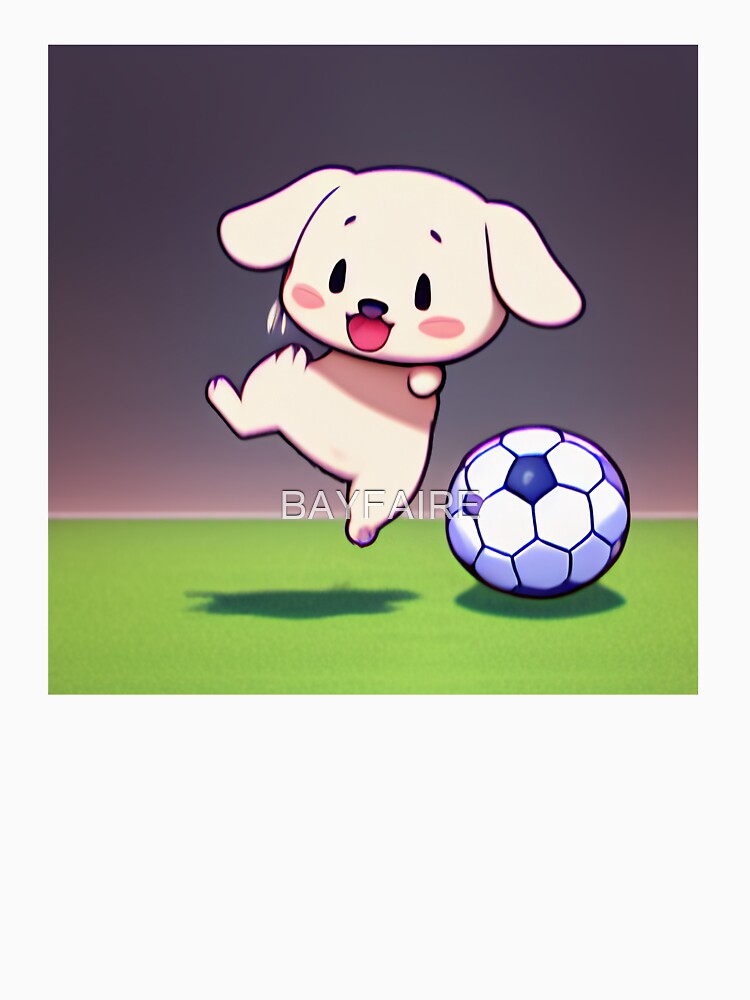 Chibi Dog Jumping for Joy in Soccer Game by BAYFAIRE
