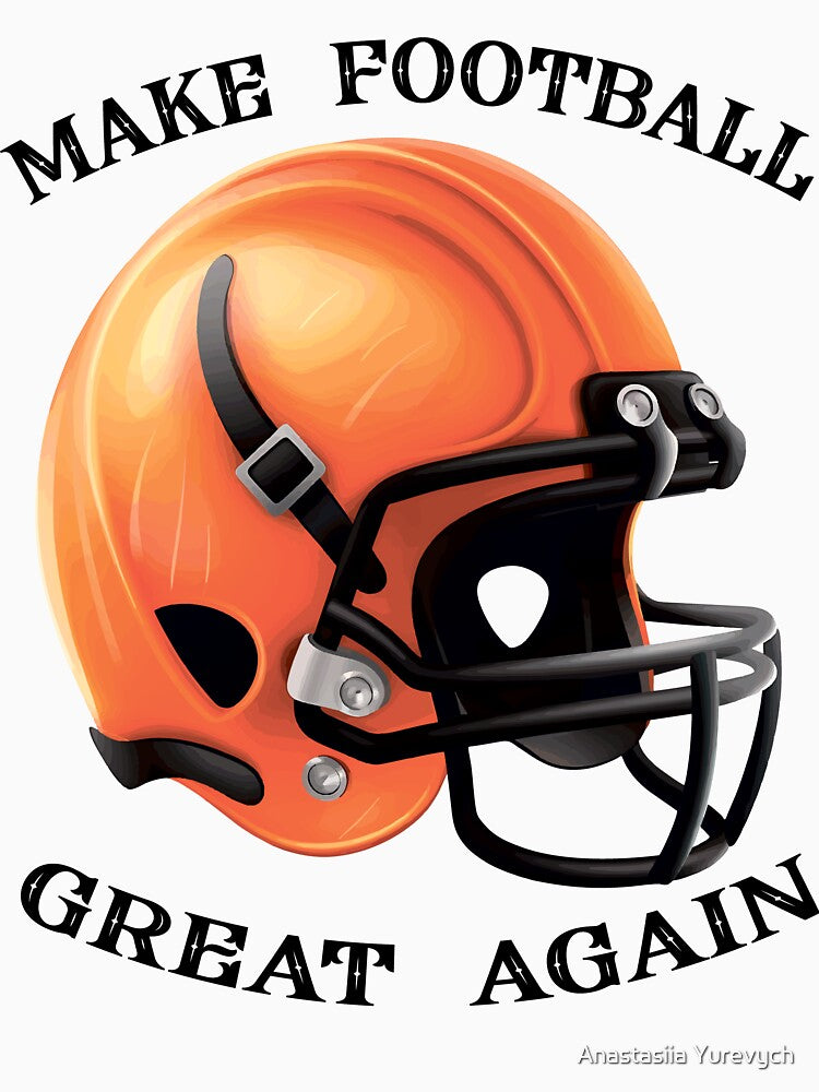 Orange Footbal Helmet: Make Football Great Again by Anastasiia Yurevych