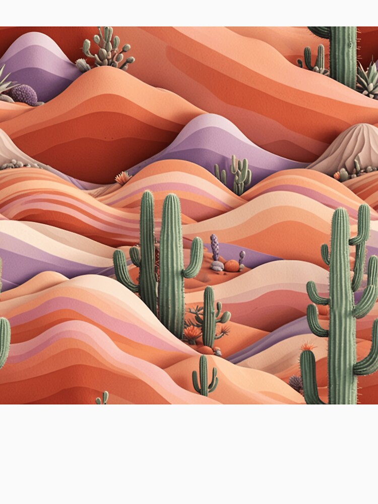 Desert Sunset - Layered Dunes, Cacti & Dreamy Hues by JaneMcCarthyDNA