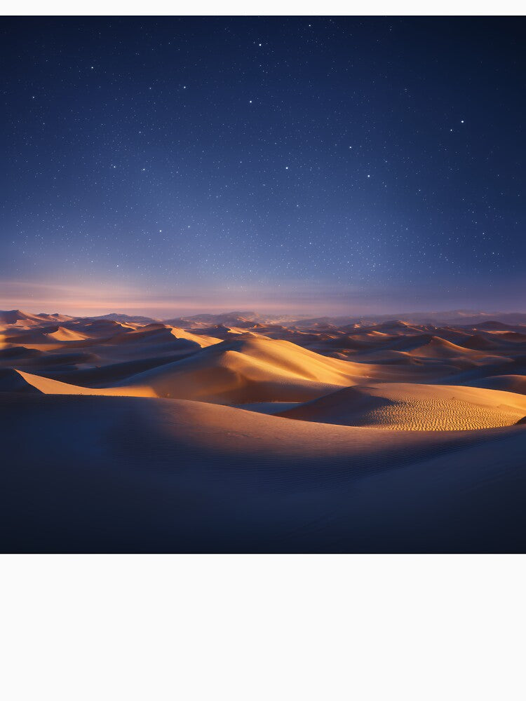 Golden Dunes & Star-Filled Sky – Serene Cosmic Silence by EK-World