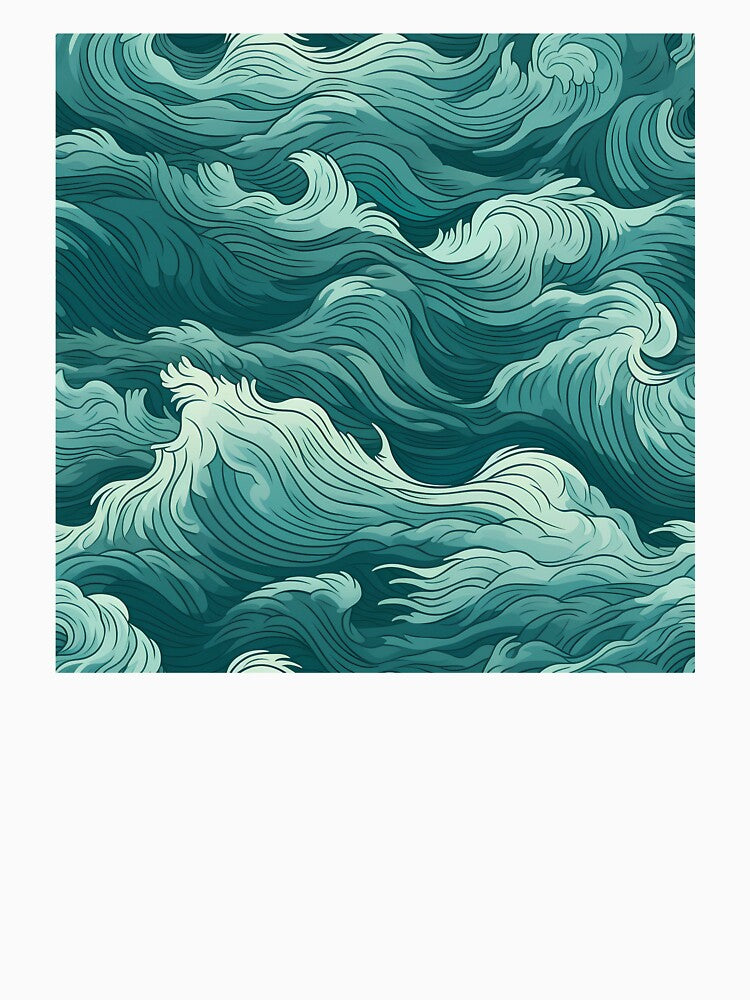 Ocean Waves Claymation Inspired Art #3 by CareToCanvas