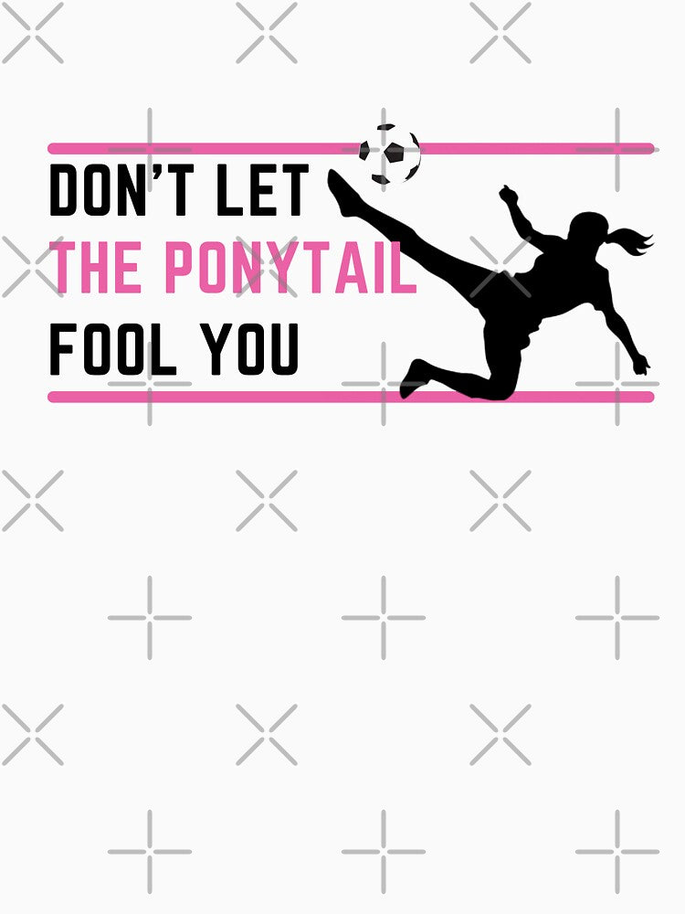 Female soccer player kicking girl silhouette / don't let the ponytail fool you by portrait4you
